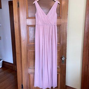 Azazie light pink sleeveless maxi dress size 8 customized